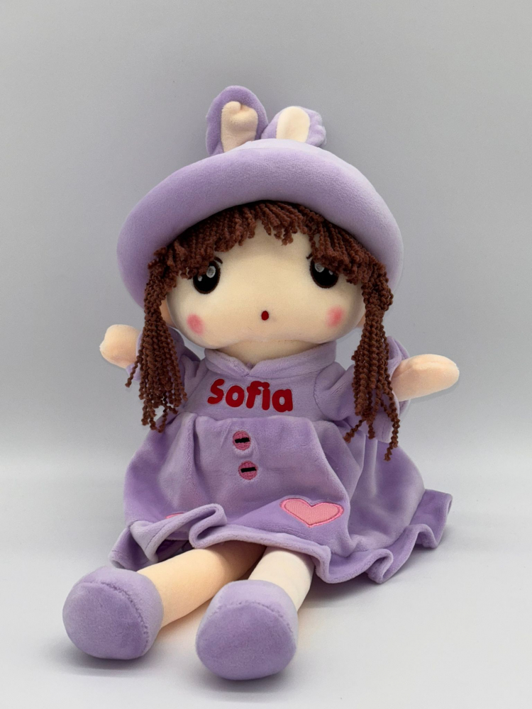 Papusa Angel din Plus, Personalizată cu Nume (Sofia, Maria, Eva), Cântă "Are mama o fetiță frumușică foc", 50 cm [4]