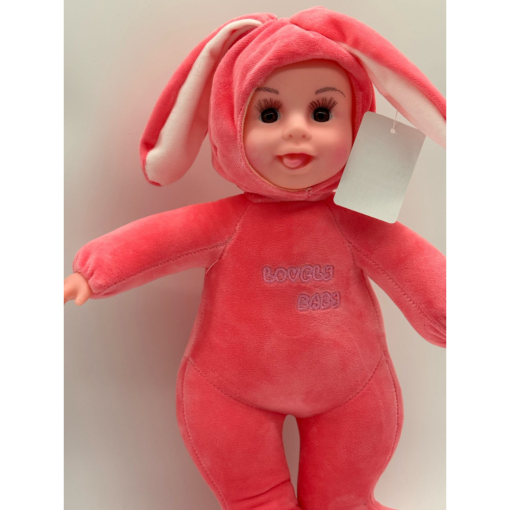 Papusa Bebelus cu Urechi de Iepuras, 50 cm, din Plus, spune "Inger-Ingerasul meu" [4]