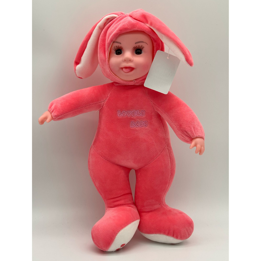 Papusa Bebelus cu Urechi de Iepuras, 50 cm, din Plus, spune "Inger-Ingerasul meu" [7]