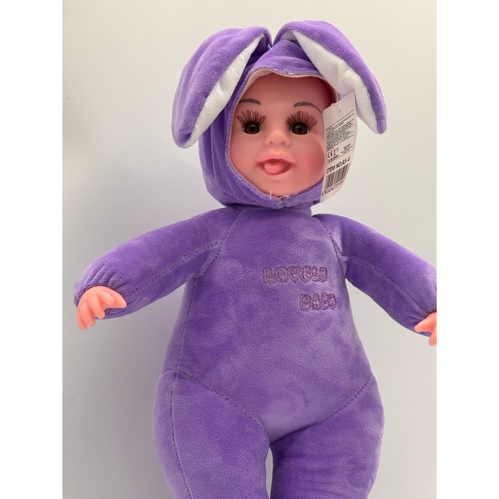 Papusa Bebelus cu Urechi de Iepuras, 50 cm, din Plus, spune "Inger-Ingerasul meu" [4]