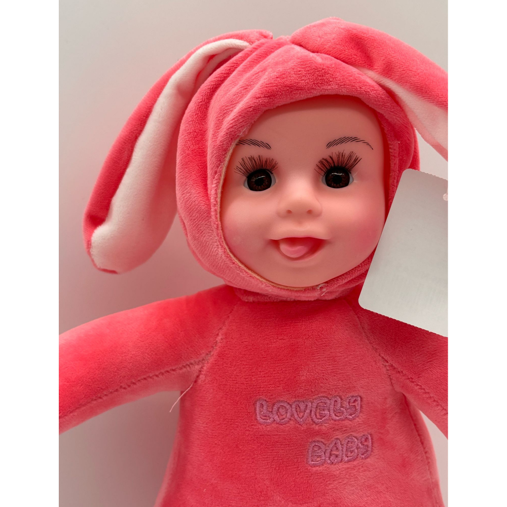 Papusa Bebelus cu Urechi de Iepuras, 50 cm, din Plus, spune "Inger-Ingerasul meu" [6]