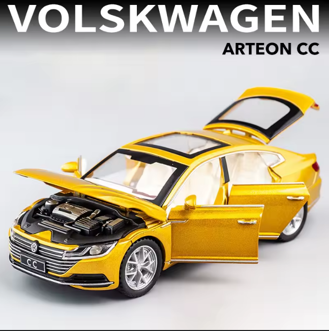 Automachetă Volkswagen Arteon CC, 15.5 cm, Funcție Pull-Back, Uși, Capotă și Portbagaj Deschizătoare, Lumină și Sunet [2]