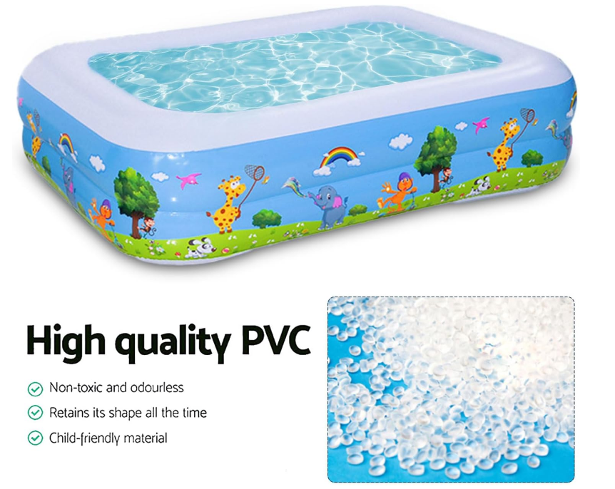 Piscină Gonflabilă Dreptunghiulară – 150x100x50 cm, PVC, Model cu Animale [4]