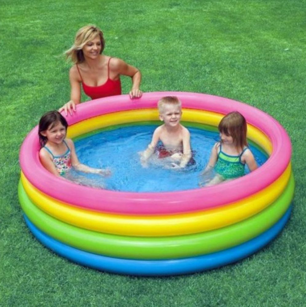 Piscină Gonflabilă Rotundă din PVC – 3 Dimensiuni Disponibile, Bază Căptușită, Culori Vesele [5]