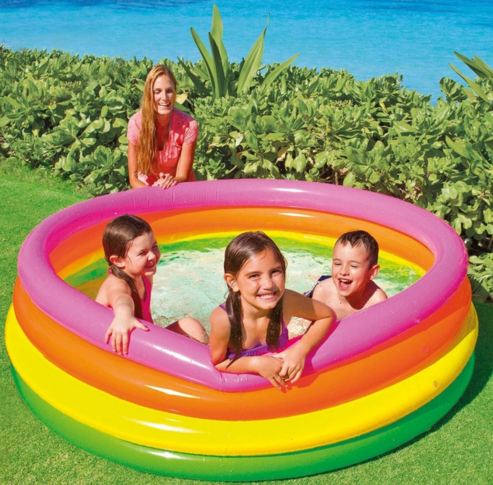Piscină Gonflabilă Rotundă din PVC – 3 Dimensiuni Disponibile, Bază Căptușită, Culori Vesele [6]