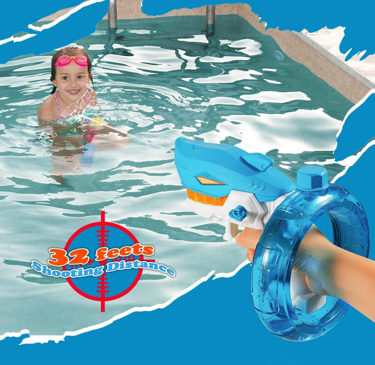Pistol de Apă Electric în Formă de Rechin – Baterie Reîncărcabilă, Cablu USB Inclus [7]