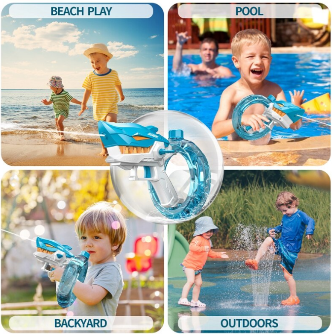 Pistol de Apă Electric în Formă de Rechin – Baterie Reîncărcabilă, Cablu USB Inclus [2]