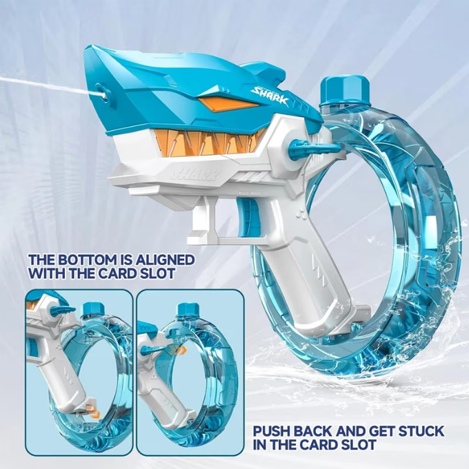 Pistol de Apă Electric în Formă de Rechin – Baterie Reîncărcabilă, Cablu USB Inclus [4]