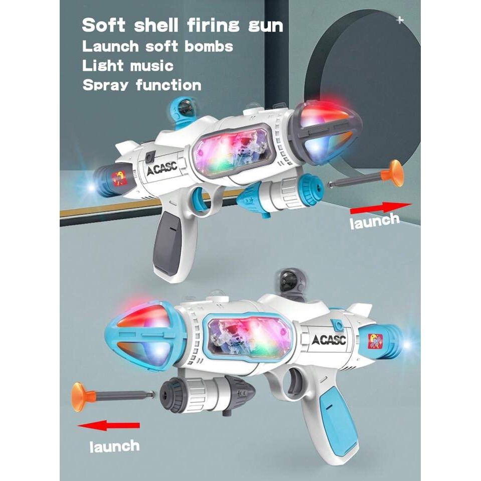 Pistol Interactiv Galactic cu Lumini, Proiectii 3D, Spray cu Apa, Lansator cu Ventuza si Astronaut Animat [3]
