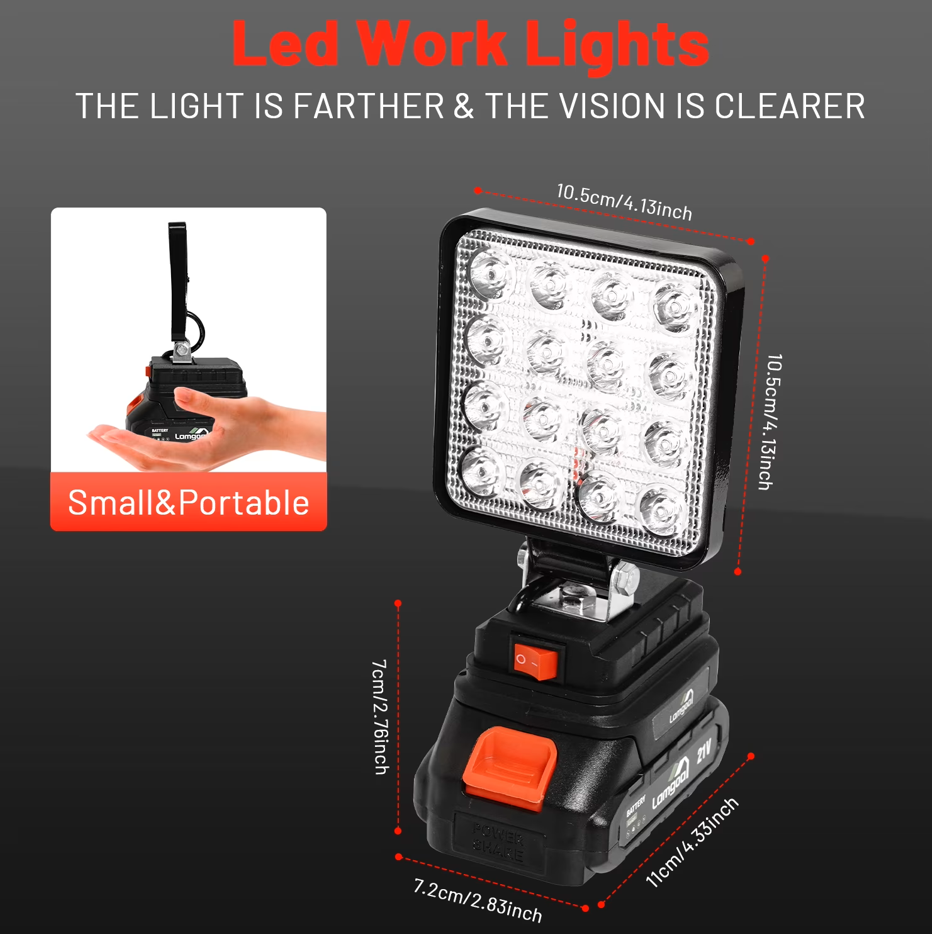 Proiector cu Lumina LED Portabil cu Acumulator Detasabil, Lumina Puternica, Reglabil, Reincarcabil [7]