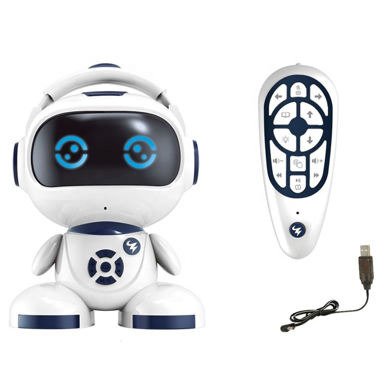 Robot Inteligent Interactiv cu Telecomandă cu Ecran LED Expresiv, 2.4GHz, Programare, Muzică, Lumină, Funcție Amprentă, Rotire 360°, 26x20 cm [5]