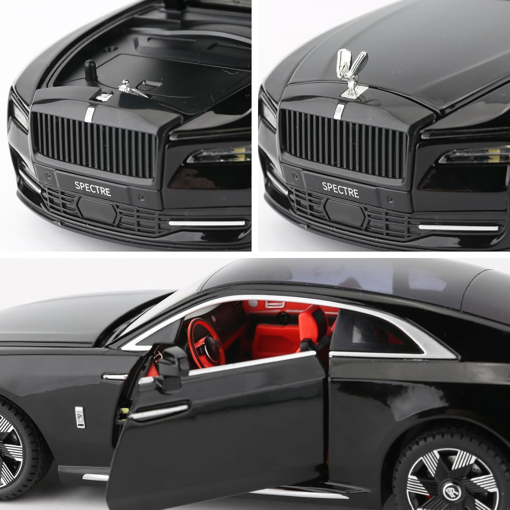 Automachetă Rolls Royce Spectre, 20 cm, Uși, Capotă și Portbagaj Deschizătoare, Emblemă Mobilă, Lumină și Sunet [4]