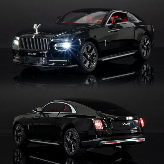 Automachetă Rolls Royce Spectre, 20 cm, Uși, Capotă și Portbagaj Deschizătoare, Emblemă Mobilă, Lumină și Sunet [1]