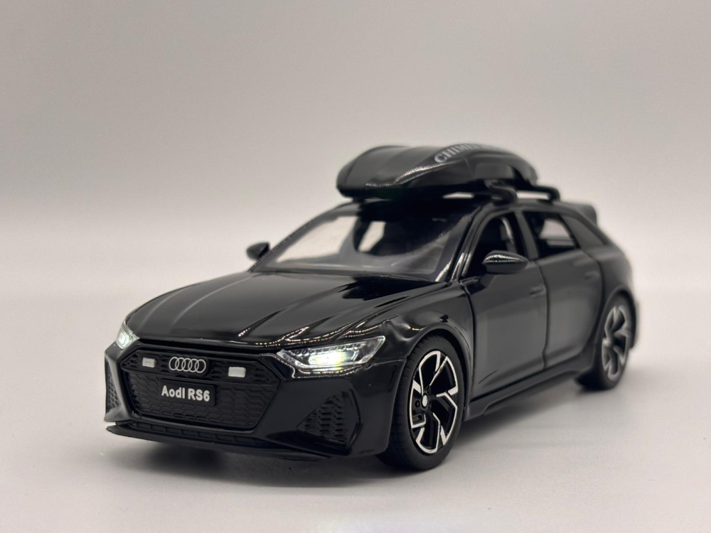 Automachetă Audi RS6 din Metal, 15 cm, Funcție Pull-Back, Uși, Capotă și Portbagaj Deschizătoare, Lumină și Sunet [12]