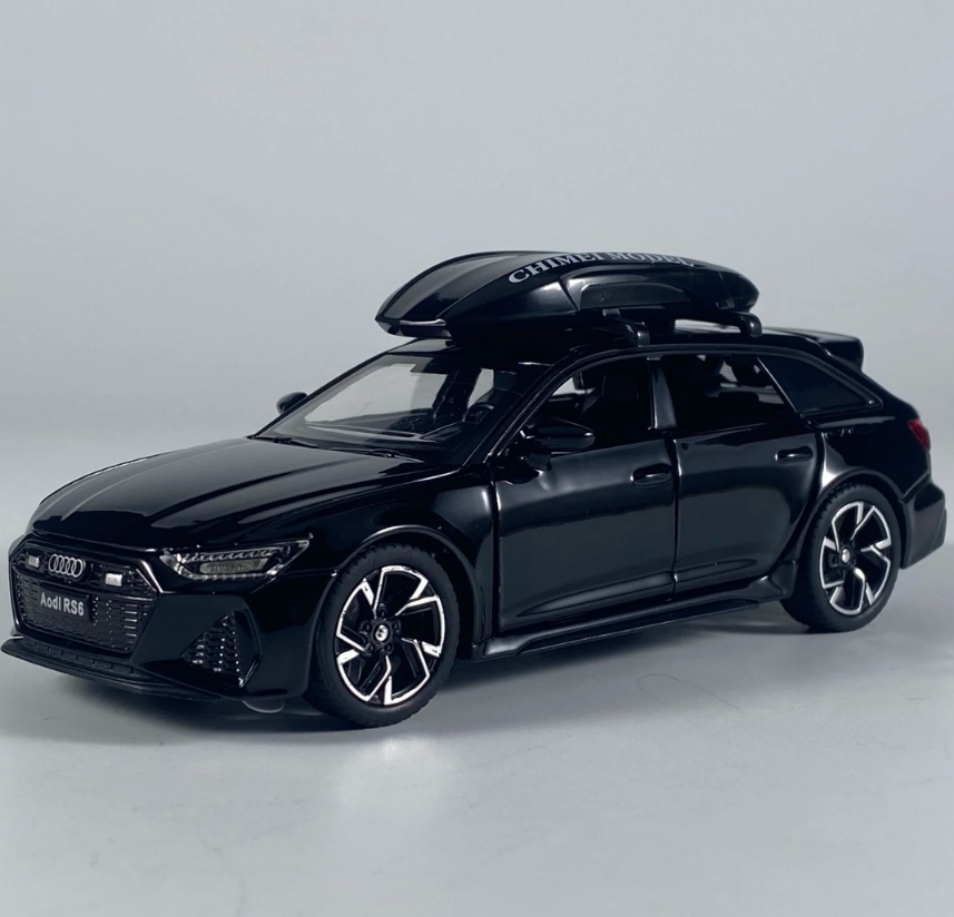Automachetă Audi RS6 din Metal, 15 cm, Funcție Pull-Back, Uși, Capotă și Portbagaj Deschizătoare, Lumină și Sunet [15]
