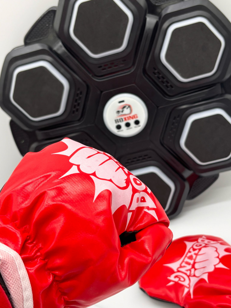 Sac de Box interactiv, Set cu 2 Manusi de Box, Montare pe Perete. Muzica, 3 Niveluri de Viteza [6]
