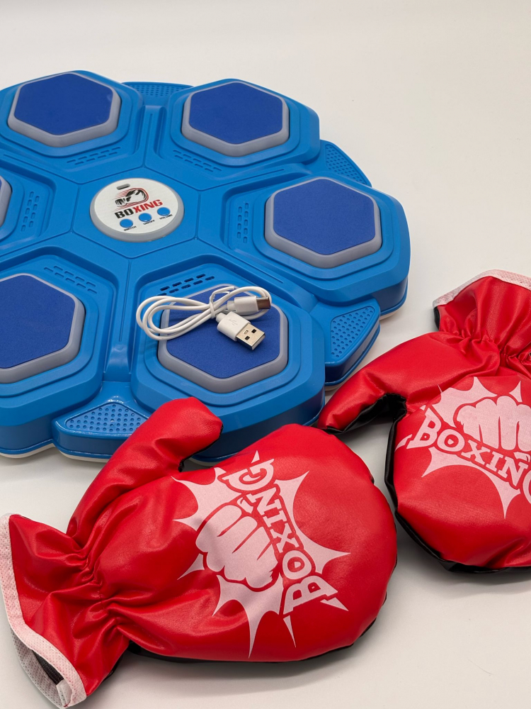 Sac de Box interactiv, Set cu 2 Manusi de Box, Montare pe Perete. Muzica, 3 Niveluri de Viteza [7]