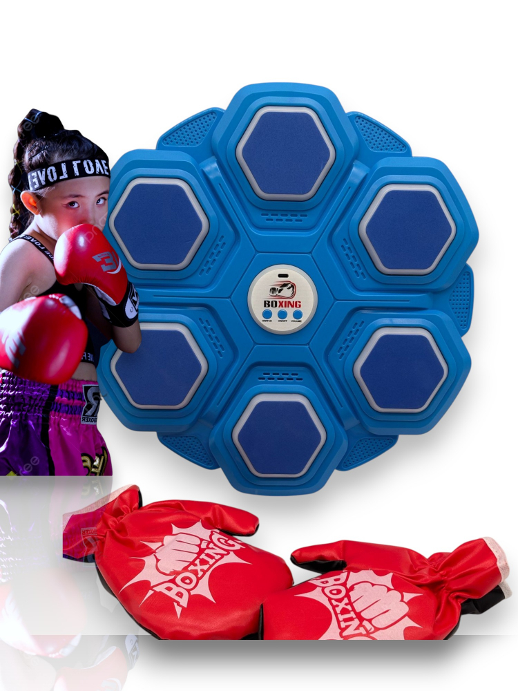 Sac de Box interactiv, Set cu 2 Manusi de Box, Montare pe Perete. Muzica, 3 Niveluri de Viteza [2]