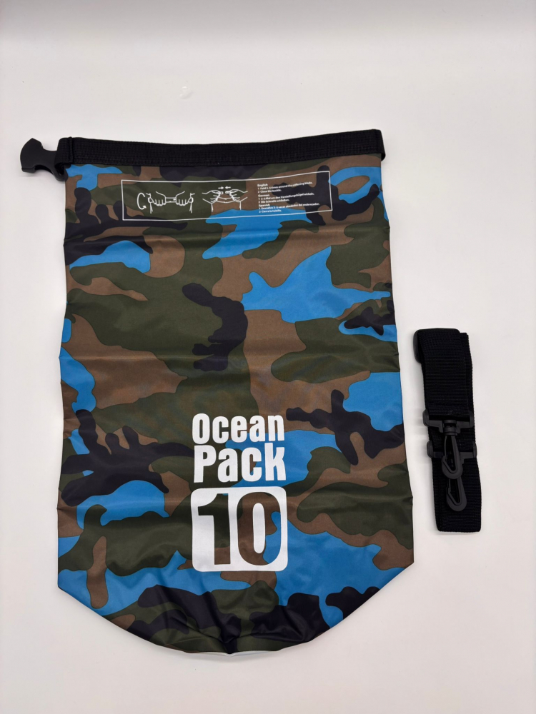 Sac Etanș Ocean Pack 10L Camo – 100% Impermeabil, Protecție Contra Apelor, Nisipului și Prafului, Curea Reglabilă Inclusă [9]