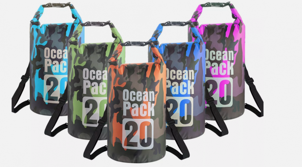Sac Etanș Ocean Pack 20L Camo – 100% Impermeabil, Protecție Contra Apelor, Nisipului și Prafului, Curea Reglabilă Inclusă [4]