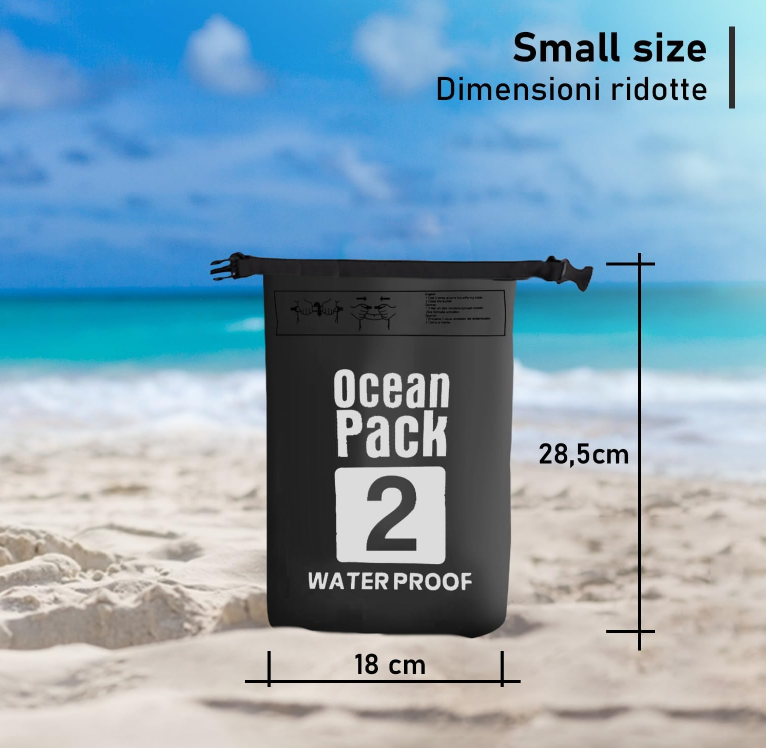 Sac Etanș Ocean Pack 2L  – 100% Impermeabil, Protecție Contra Apelor, Nisipului și Prafului [6]