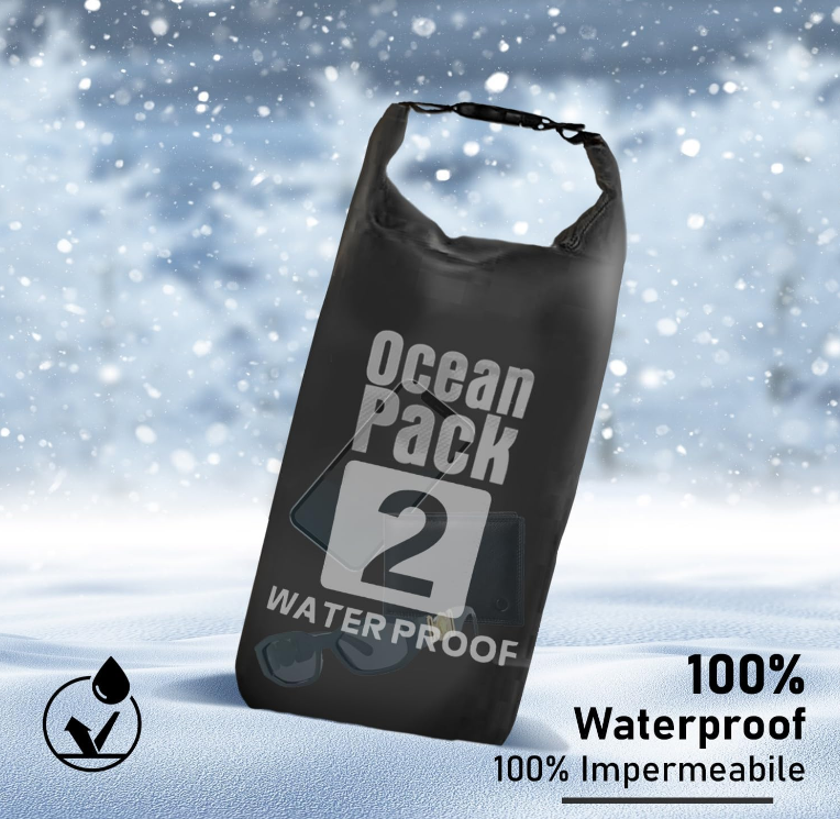 Sac Etanș Ocean Pack 2L  – 100% Impermeabil, Protecție Contra Apelor, Nisipului și Prafului [7]