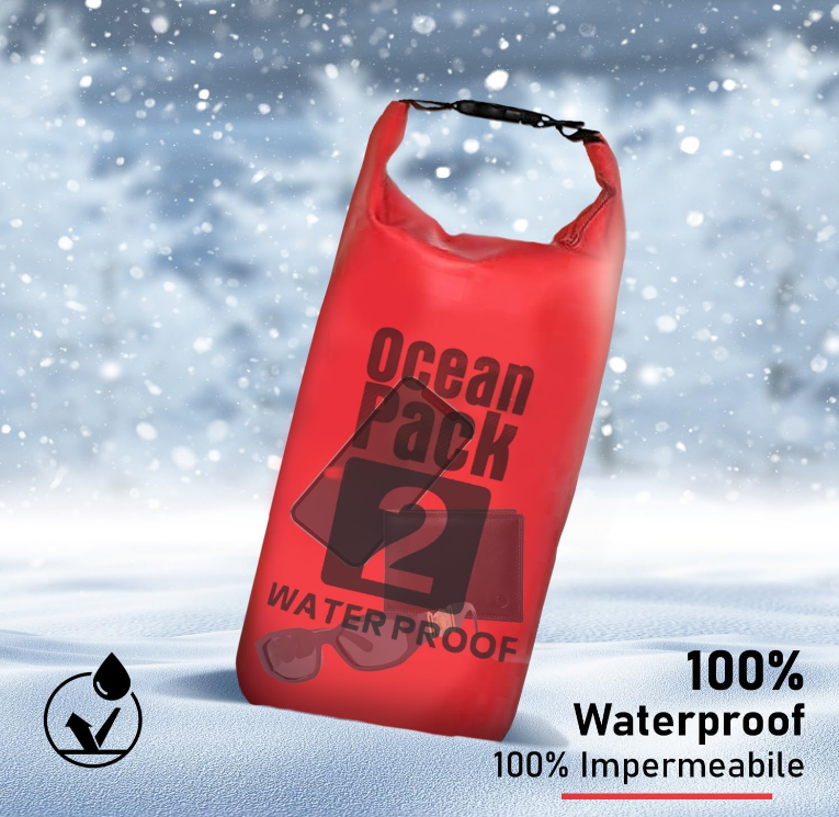 Sac Etanș Ocean Pack 2L  – 100% Impermeabil, Protecție Contra Apelor, Nisipului și Prafului [7]