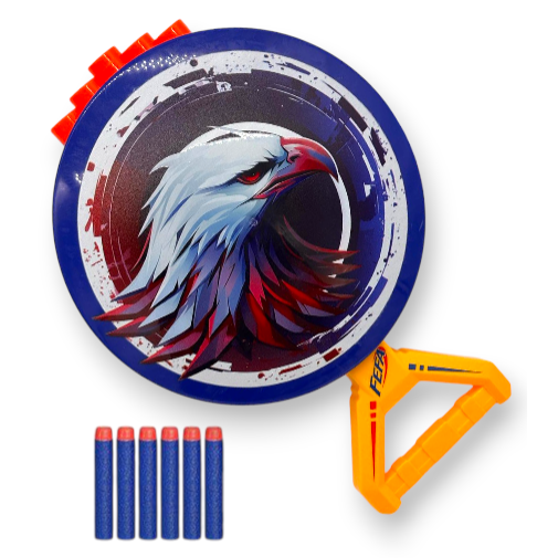 Scut Lansator de Proiectile pentru Copii, 6 Gloante din Spuma [2]