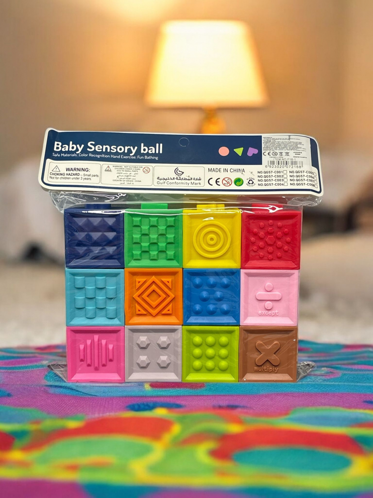 Set 12 Cuburi Moi din Silicon pentru Bebelusi, cu Numere si Semne Matematice, iStan, Multicolor [3]