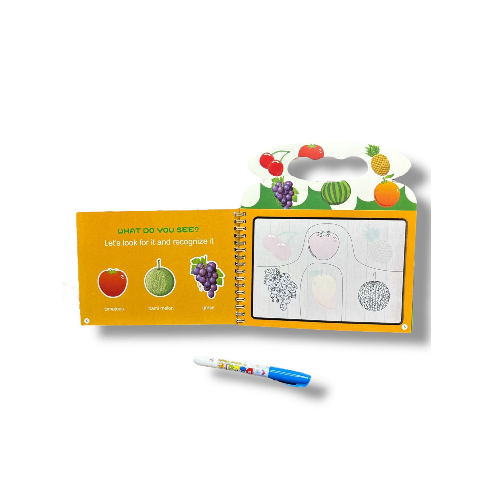 Set 2 Carti Magice de Colorat cu Stilou cu Apa, Reutilizabile – Animale si Vehicule, 21 cm [8]