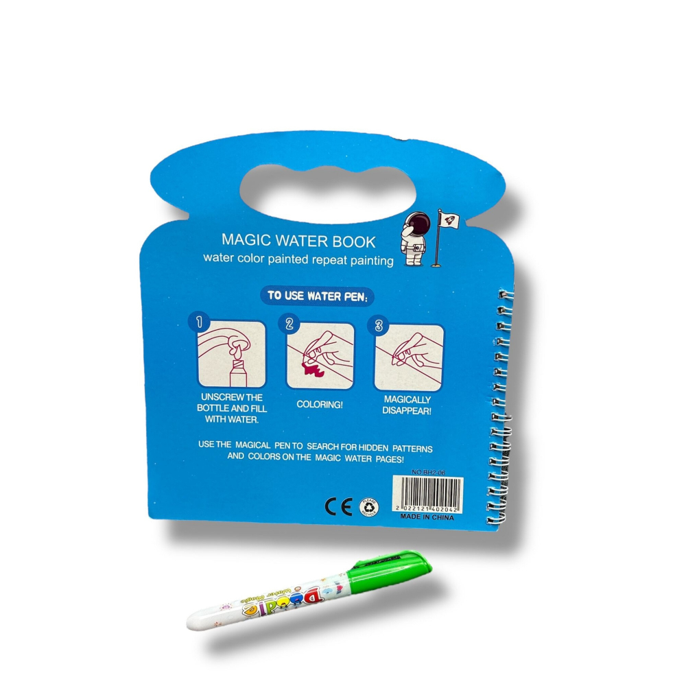 Set 2 Carti Magice de Colorat cu Stilou cu Apa, Reutilizabile – Animale si Vehicule, 21 cm [10]