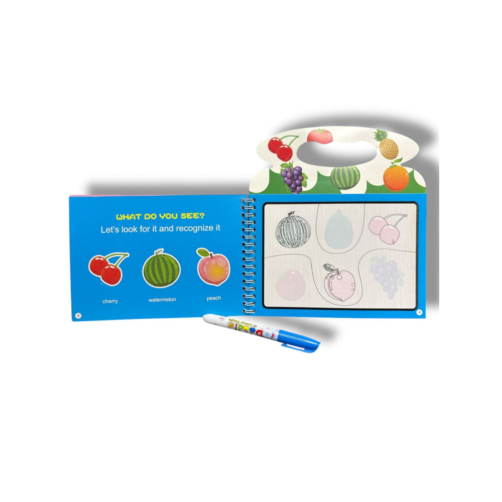 Set 2 Carti Magice de Colorat cu Stilou cu Apa, Reutilizabile – Animale si Vehicule, 21 cm [2]