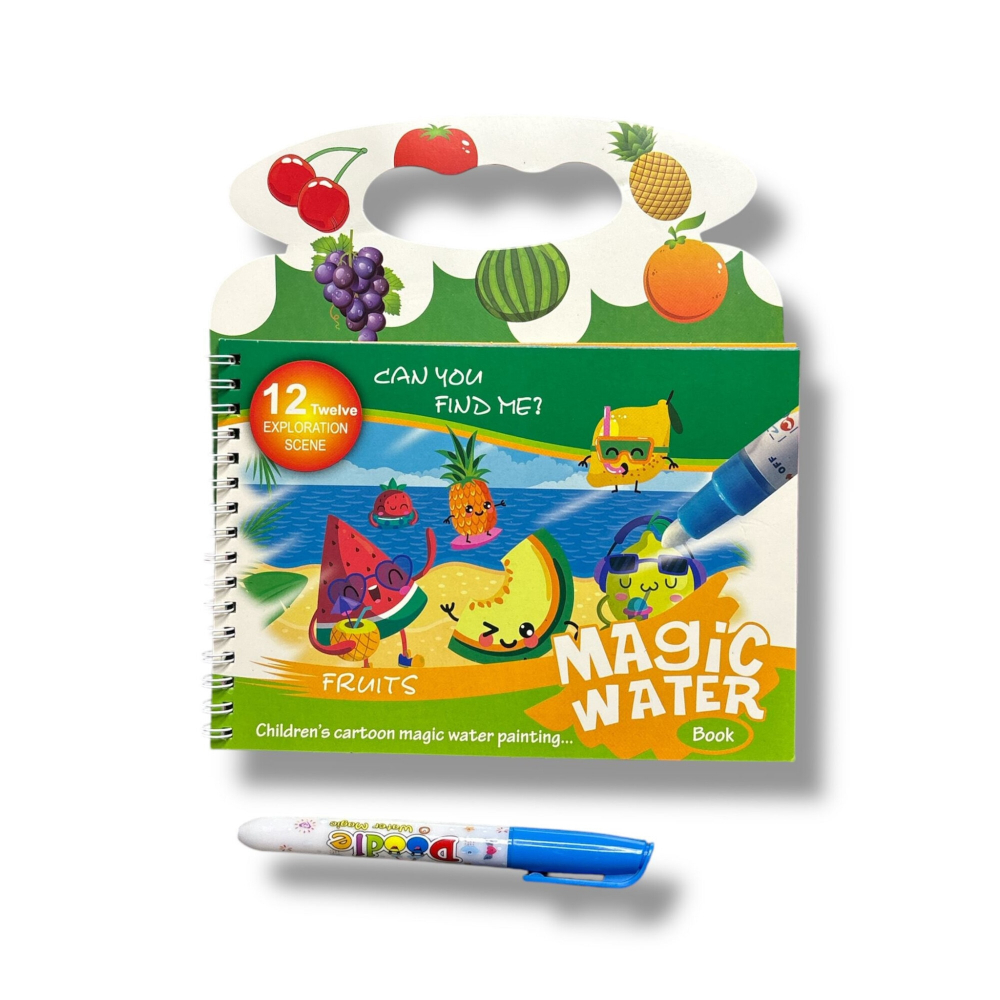 Set 2 Carti Magice de Colorat cu Stilou cu Apa, Reutilizabile – Animale si Vehicule, 21 cm [14]