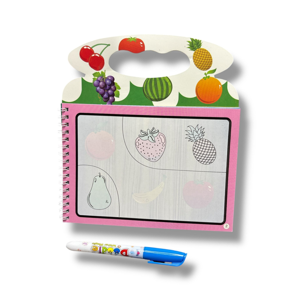 Set 2 Carti Magice de Colorat cu Stilou cu Apa, Reutilizabile – Animale si Vehicule, 21 cm [11]