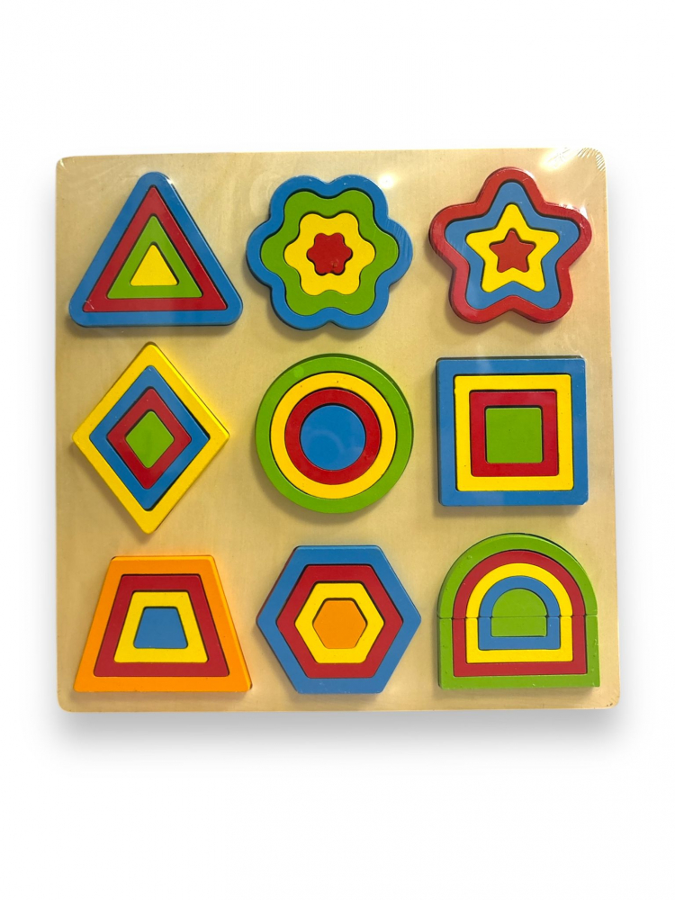 Set 2 Jocuri Montessori, Educative, Forme din Lemn, 30 x 30 cm [4]