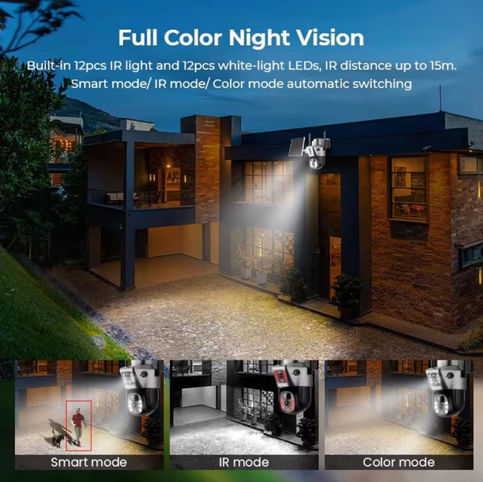 Set 2x Cameră de Supraveghere Cu Panou Solar 8 MP, V380 Pro, Functionalitate Cartela SIM 4G, cu Panou Solar, 4K Ultra HD, Control prin App Store & Google Play, Vedere Nocturna, Rezistenta la Apa, Clou [5]