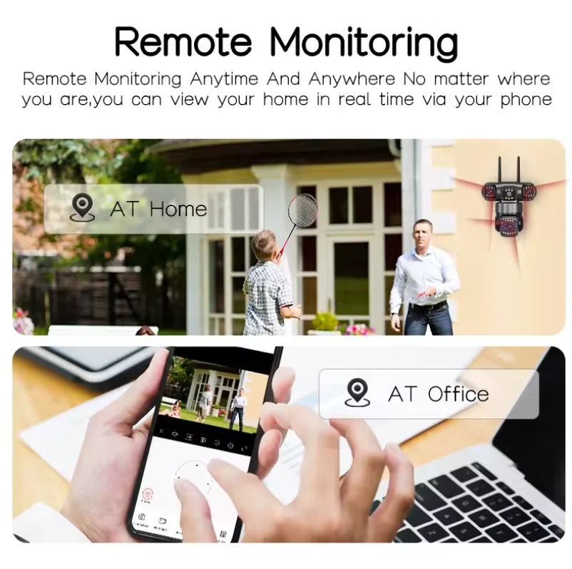 Set 2x Camera Supraveghere 4G cu Cartela SIM, 9MP, 3 Camere, Rotire 360°, Zoom Digital 10X, Detectare Miscare, Comunicare Bidirectionala, Proiector LED Lumini, Viziune Nocturna, Protectie IP66 [7]