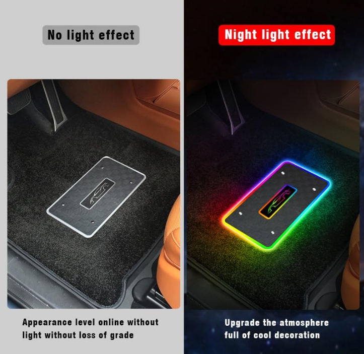 Set 4 Presuri Auto cu Iluminare RGB, Control prin Aplicație BLEDIM2, Model Auto, 28x16 cm, Universal, USB/Priză Auto, Kit Instalare Inclus [8]