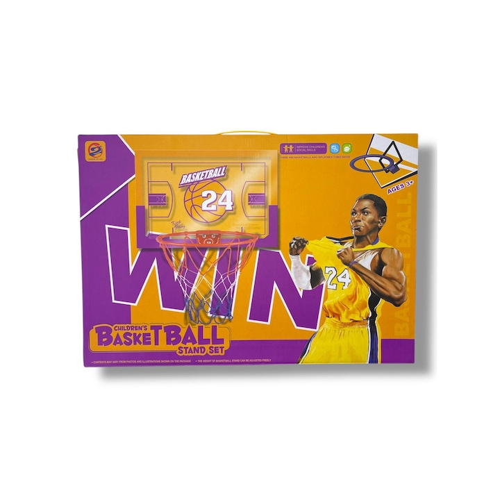 Set Cos de Baschet Reglabil pentru Interior si Exterior, Panou 40 x 60 cm, Mingea Inclusa, Plasa pentru Cos, Pompa de Umflat si Piese pentru Montaj [4]