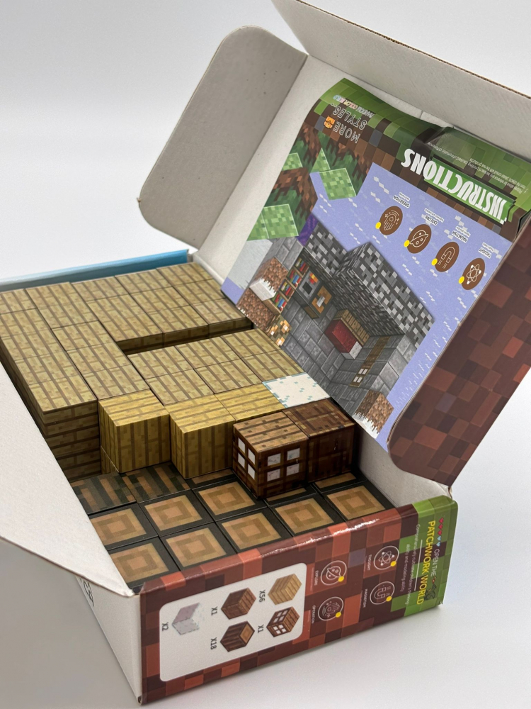 Set Cuburi Magnetice – 78 Piese, Dimensiune Cutie 22x11 cm, Cub 2x2 cm [2]