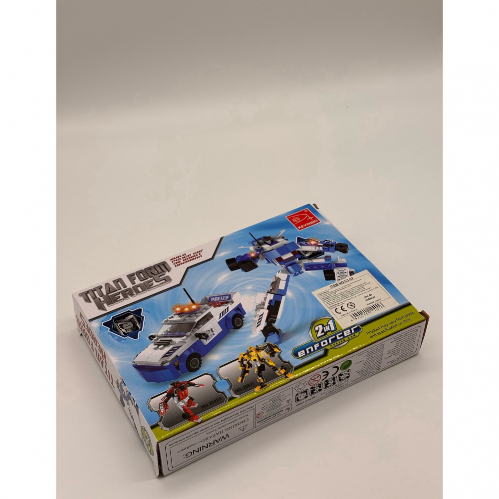 Set de constructie 2 in 1 – Masina de Politie si Robot Transformabil, 180 de piese [5]