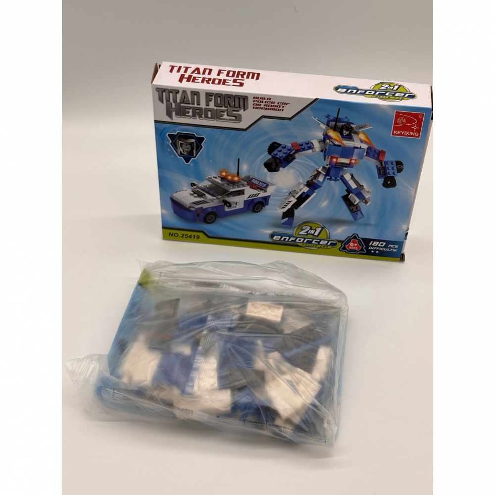 Set de constructie 2 in 1 – Masina de Politie si Robot Transformabil, 180 de piese [4]