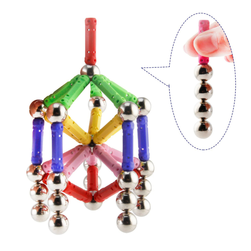 Set de constructie, Magnet, 50 Piese, Magnetspiel [2]