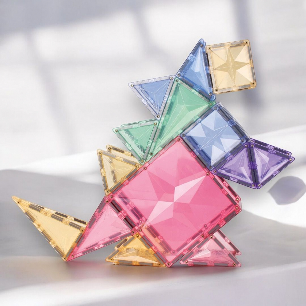 Set de Constructie Magnetic 3D, 102 Piese, Diferite Forme si Abtibilduri [19]