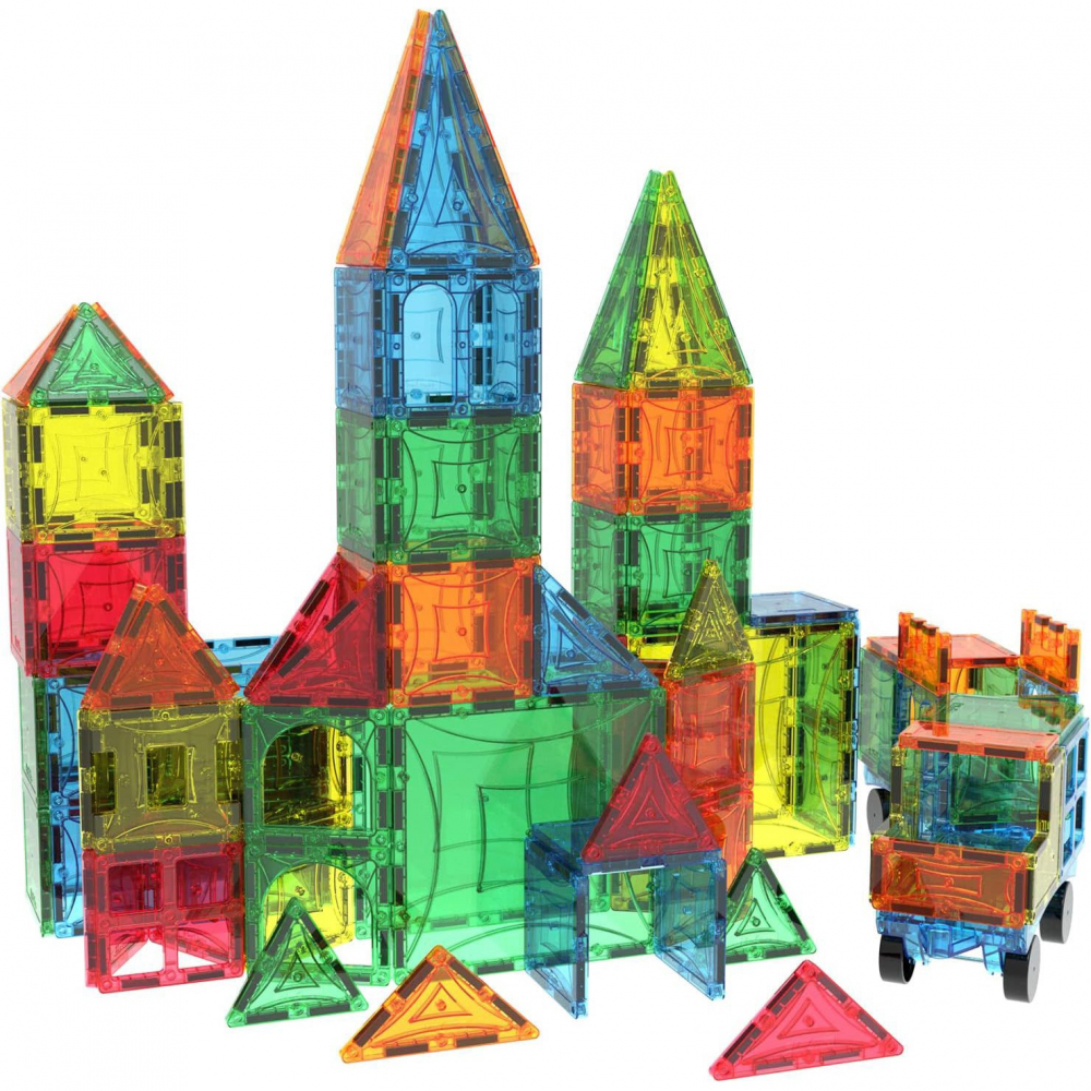 Set de Constructie Magnetic 3D, 102 Piese, Diferite Forme si Abtibilduri [12]