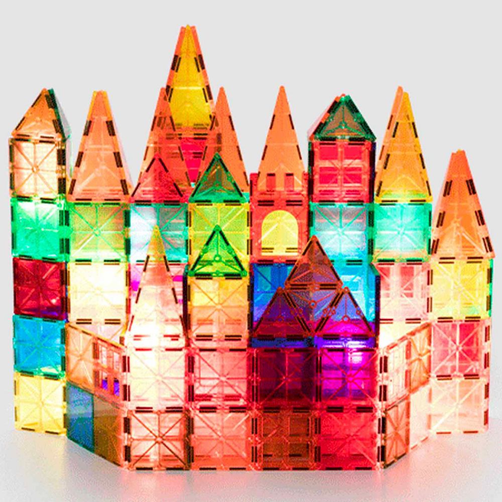 Set de Constructie Magnetic 3D, 102 Piese, Diferite Forme si Abtibilduri [5]