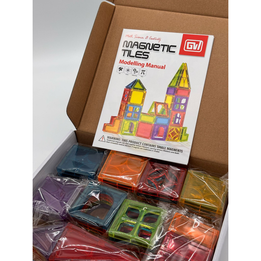 Set de Constructie Magnetic – 54 Piese, Diferite Forme, cu Modele de Asamblare Incluse [4]