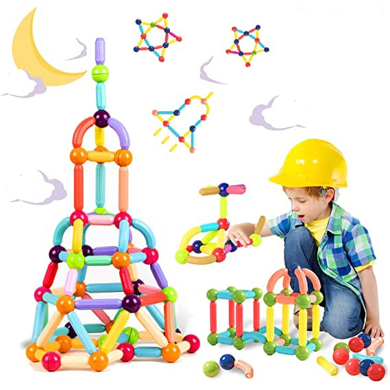 Set de Constructie Magnetic cu Bastoane, Tije si Bile, 70 Piese [8]