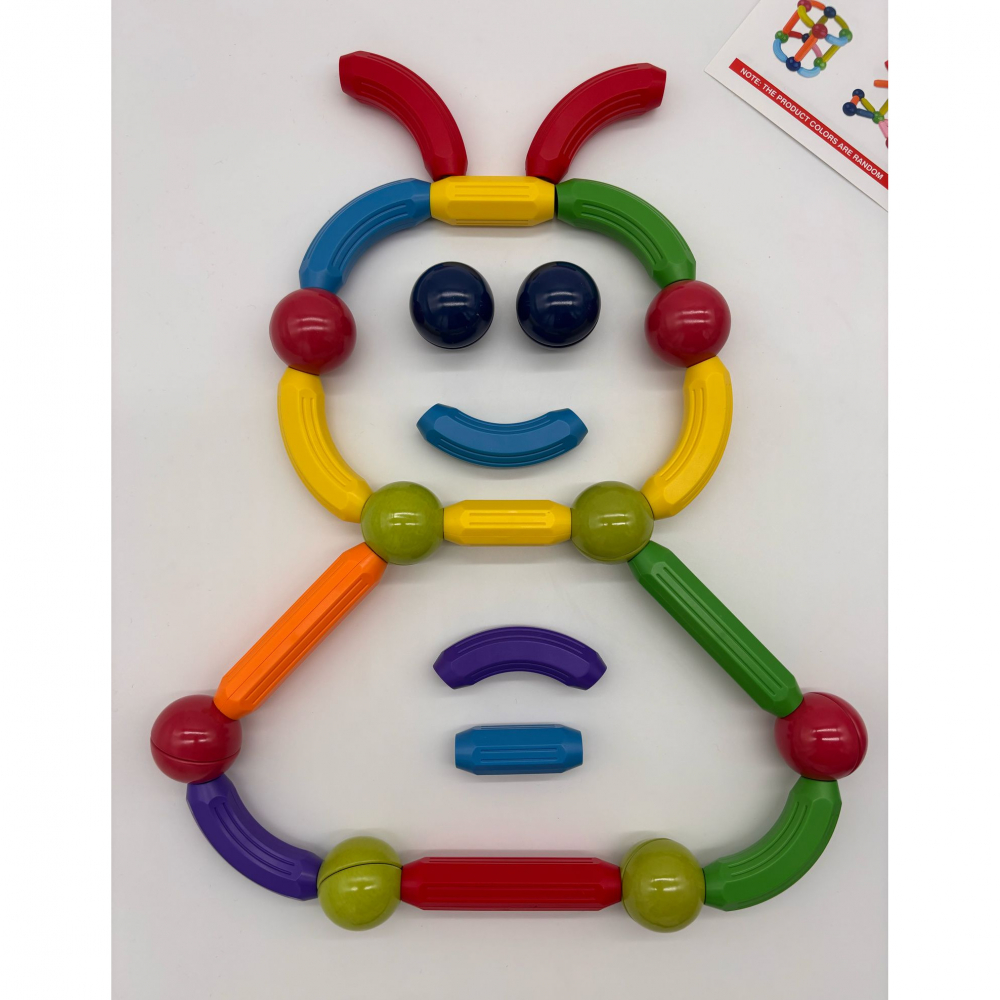 Set de Constructie Magnetic cu Bastoane, Tije si Bile, 70 Piese [17]