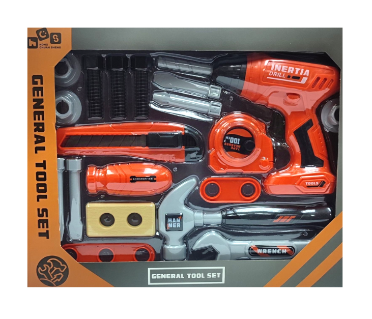 Set Unelte Copii cu Bormasina Electrica, General Tool Set, Accesorii Multiple, 3+ ani [2]